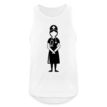 Krankenschwester Doktor - Männer Tank Top atmungsaktiv - Weiß - Vorne - Nick (188cm)