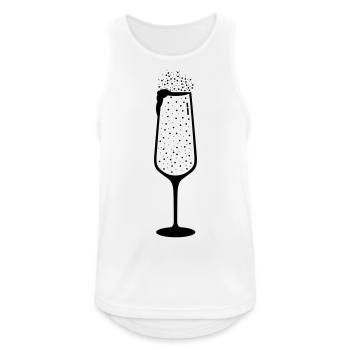 Champagnerglas / Feiern - Männer Tank Top atmungsaktiv - Weiß - Vorne - Nick (188cm)