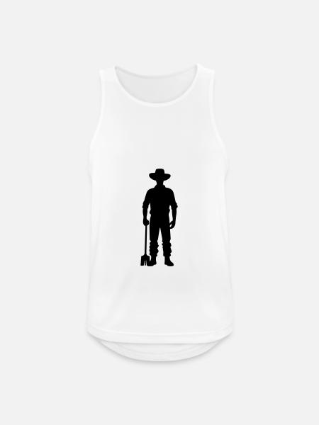 Farmer Silhouette - Men's Breathable Tank Top - white