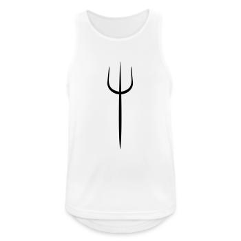 dreizack© - Männer Tank Top atmungsaktiv - Weiß - Vorne - Nick (188cm)