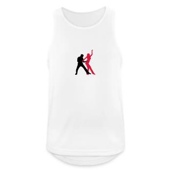 West Coast Swing - Männer Tank Top atmungsaktiv - Weiß - Vorne - Nick (188cm)