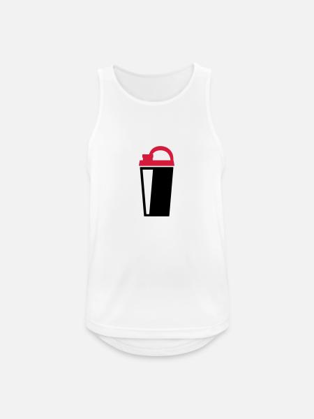 Protein Shaker - Men's Breathable Tank Top - white