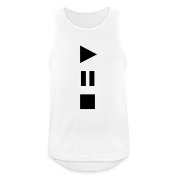 Play Stopp Pause - Männer Tank Top atmungsaktiv - Weiß - Vorne - Nick (188cm)