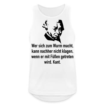 Kant: Wer sich zum Wurm macht, kann nachher nicht - Männer Tank Top atmungsaktiv - Weiß - Vorne - Nick (188cm)