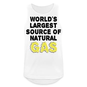 Plus grande source de gaz au monde - Débardeur respirant Homme - blanc - Devant - Nick (188cm)