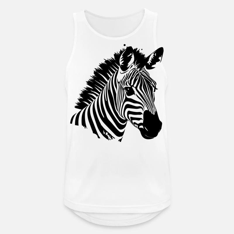 Zebra - Männer Tank Top atmungsaktiv - Weiß