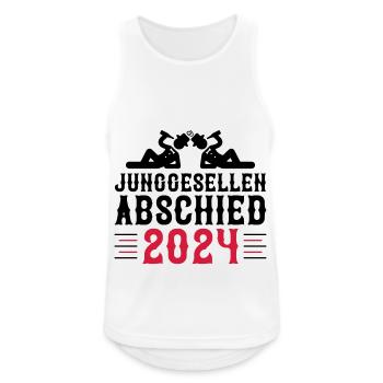 Junggesellen Abschied 2024 - Männer Tank Top atmungsaktiv - Weiß - Vorne - Nick (188cm)