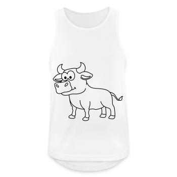 Stier Comic Tier - Männer Tank Top atmungsaktiv - Weiß - Vorne - Nick (188cm)