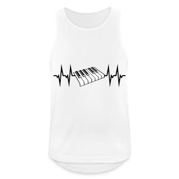 Klavier, Piano Keyboard Herzschlag - Männer Tank Top atmungsaktiv - Weiß - Vorne - Nick (188cm)