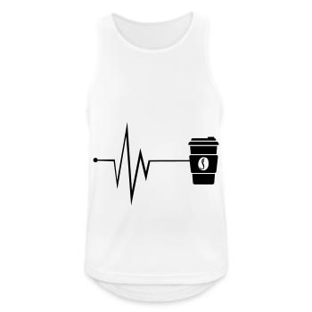 Kaffee Puls - Männer Tank Top atmungsaktiv - Weiß - Vorne - Nick (188cm)