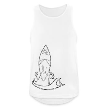 Stand Up Paddling - Männer Tank Top atmungsaktiv - Weiß - Vorne - Nick (188cm)