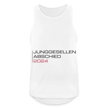 Junggesellen Abschied 2024 - Männer Tank Top atmungsaktiv - Weiß - Vorne - Nick (188cm)