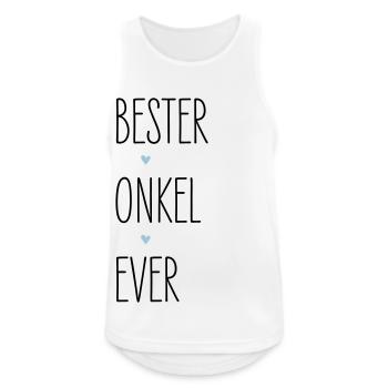 Bester Onkel Ever, Herz, Geburtstag, Familie - Männer Tank Top atmungsaktiv - Weiß - Vorne - Nick (188cm)