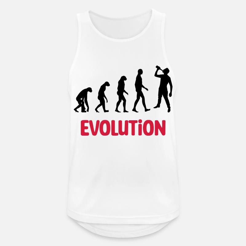 Evolution : Alcohol / Alcoholic / Humor - Men's Breathable Tank Top - white
