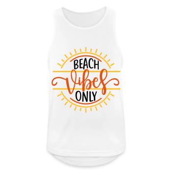 beach vibes only - Männer Tank Top atmungsaktiv - Weiß - Vorne - Nick (188cm)
