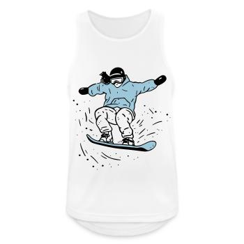 Snowboard-Aktion - Männer Tank Top atmungsaktiv - Weiß - Vorne - Nick (188cm)
