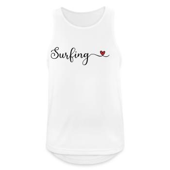 Surfing Heart Typography - Men's Breathable Tank Top - white - Front - Nick (188cm)