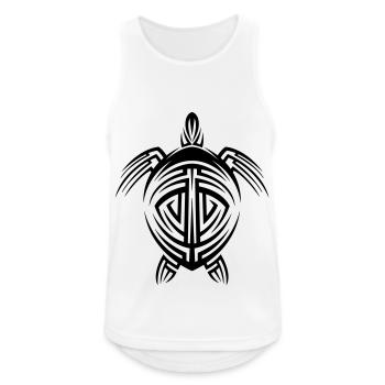 Turtle Tribal Tattoo - Men's Breathable Tank Top - white - Front - Nick (188cm)