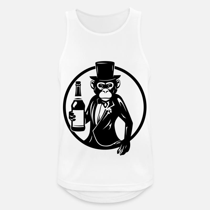 Drunk Monkey Drinking Drunk - Men's Breathable Tank Top - white