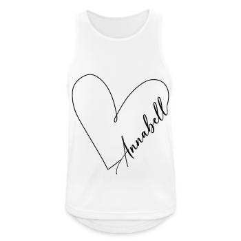 Annabell Name Herzlinie - Männer Tank Top atmungsaktiv - Weiß - Vorne - Nick (188cm)
