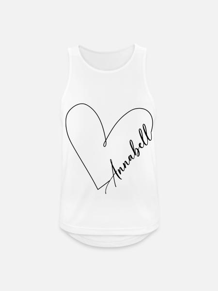 Annabell Name Heart Line - Men's Breathable Tank Top - white