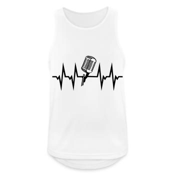 Mikrofon und Herzschlag, singen, musik - Männer Tank Top atmungsaktiv - Weiß - Vorne - Nick (188cm)
