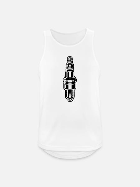 Bougie d’allumage - moteur - voiture - garage - - Débardeur respirant Homme - blanc