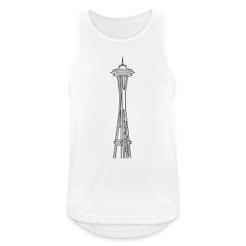 "Space Needle" in Seattle - Men's Breathable Tank Top - white - Front - Nick (188cm)
