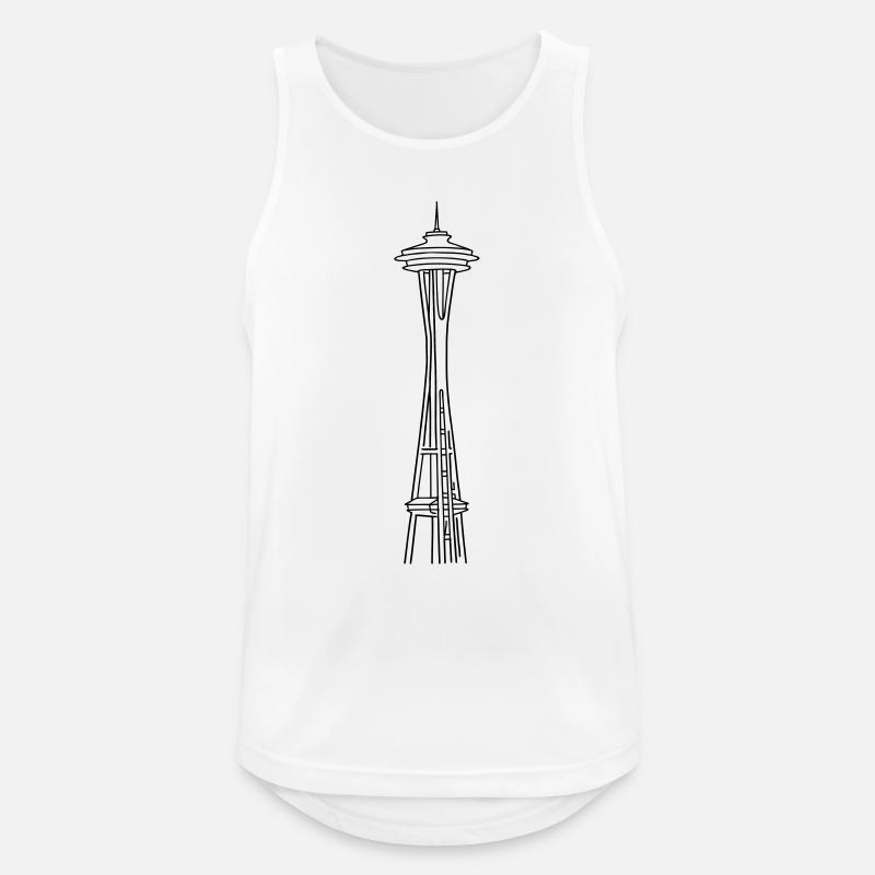 "Space Needle" in Seattle - Männer Tank Top atmungsaktiv - Weiß