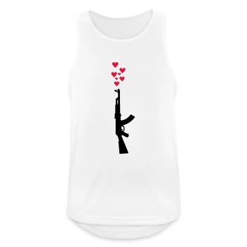 AK47 bras thème anti-guerre et les cœurs - Débardeur respirant Homme - blanc - Devant - Nick (188cm)