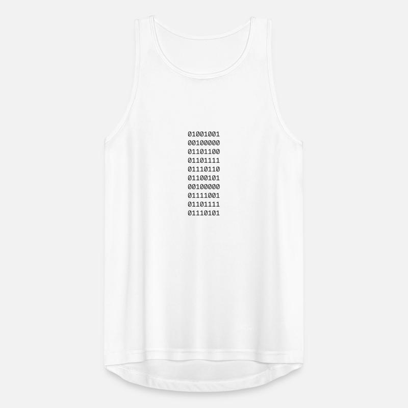 "Je t'aime" en code binaire. Débardeur respirant Homme