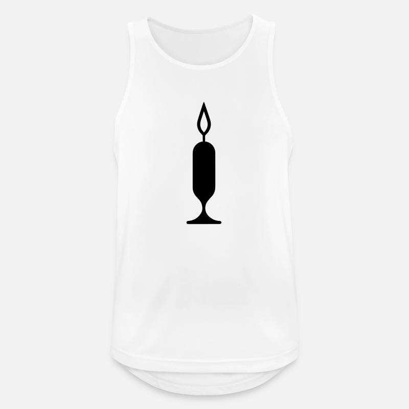 Kerze - Männer Tank Top atmungsaktiv - Weiß