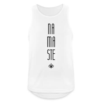 Namaste - Débardeur respirant Homme - blanc - Devant - Nick (188cm)