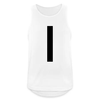 strich2 - Männer Tank Top atmungsaktiv - Weiß - Vorne - Nick (188cm)