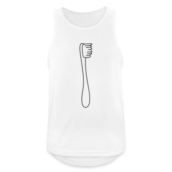 Toothbrush - Men's Breathable Tank Top - white - Front - Nick (188cm)