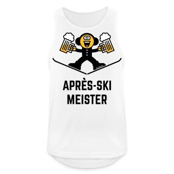 Après-Ski Meister (Bier / Karikatur / 3C) - Männer Tank Top atmungsaktiv - Weiß - Vorne - Nick (188cm)