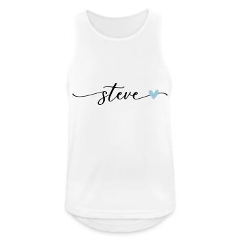 Steve Name Kalligrafie Schrift - Männer Tank Top atmungsaktiv - Weiß - Vorne - Nick (188cm)