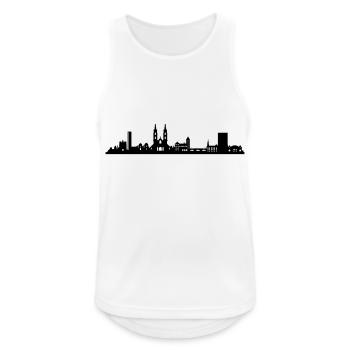 Skyline Basel - Männer Tank Top atmungsaktiv - Weiß - Vorne - Nick (188cm)