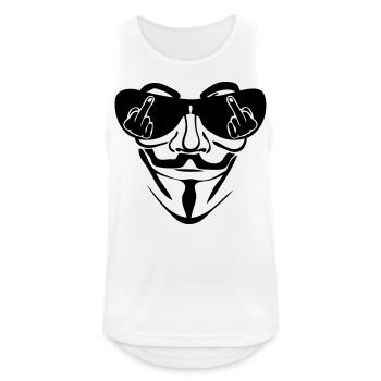anonymous Maske Lünette fuck - Männer Tank Top atmungsaktiv - Weiß - Vorne - Nick (188cm)