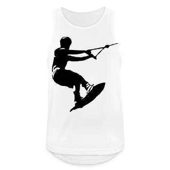 Wakeboarder - Männer Tank Top atmungsaktiv - Weiß - Vorne - Nick (188cm)