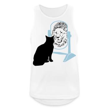 katze - löwe - spiegel - Männer Tank Top atmungsaktiv - Weiß - Vorne - Nick (188cm)