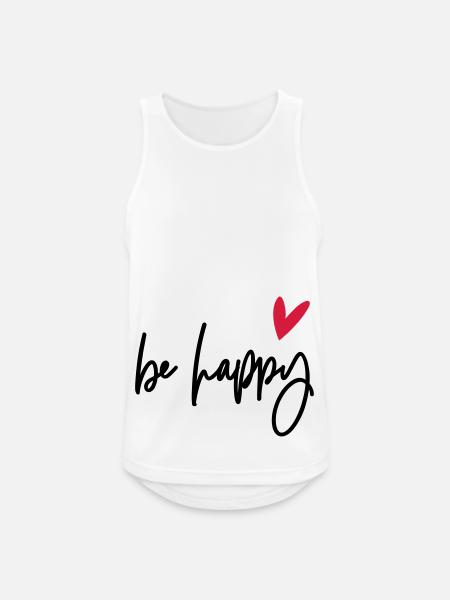 be happy - Men's Breathable Tank Top - white