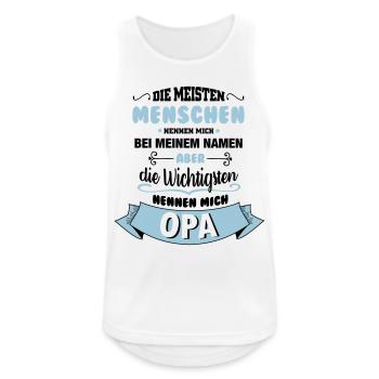 Beim Namen nennen - Opa - Männer Tank Top atmungsaktiv - Weiß - Vorne - Nick (188cm)
