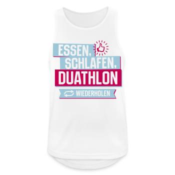 Hobby Duathlon - Männer Tank Top atmungsaktiv - Weiß - Vorne - Nick (188cm)