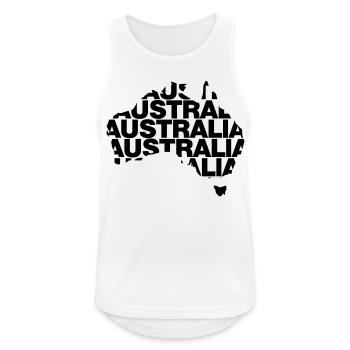 Australien - Männer Tank Top atmungsaktiv - Weiß - Vorne - Nick (188cm)