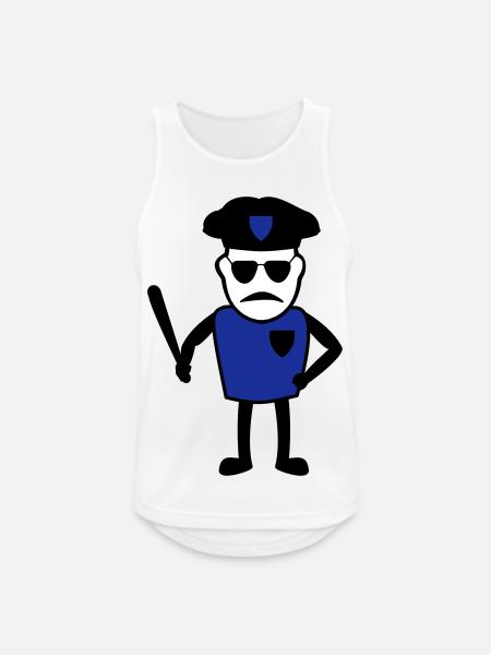Policeman with truncheon - Men's Breathable Tank Top - white
