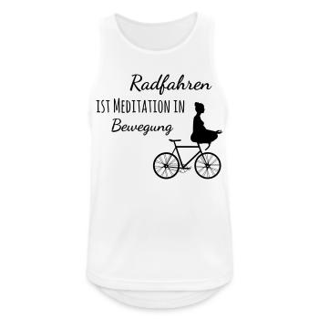Radfahren ist Meditation in Bewegung - Männer Tank Top atmungsaktiv - Weiß - Vorne - Nick (188cm)