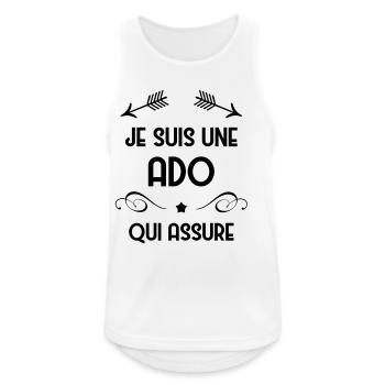 Teenager / Jugendliche / Jugendlicher / Kind - Männer Tank Top atmungsaktiv - Weiß - Vorne - Nick (188cm)