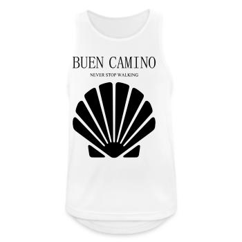 Buen Camino n’arrête jamais de marcher - Débardeur respirant Homme - blanc - Devant - Nick (188cm)