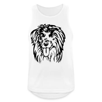 Berger des Pyrénées Kopf - Men's Breathable Tank Top - white - Front - Nick (188cm)